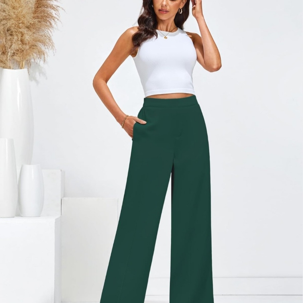 GRAPENT Wide Leg Dress Pants High Waisted Pull On Pants